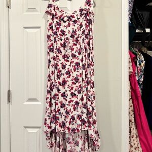 Torrid Floral High Low Dress - Pink and Blue